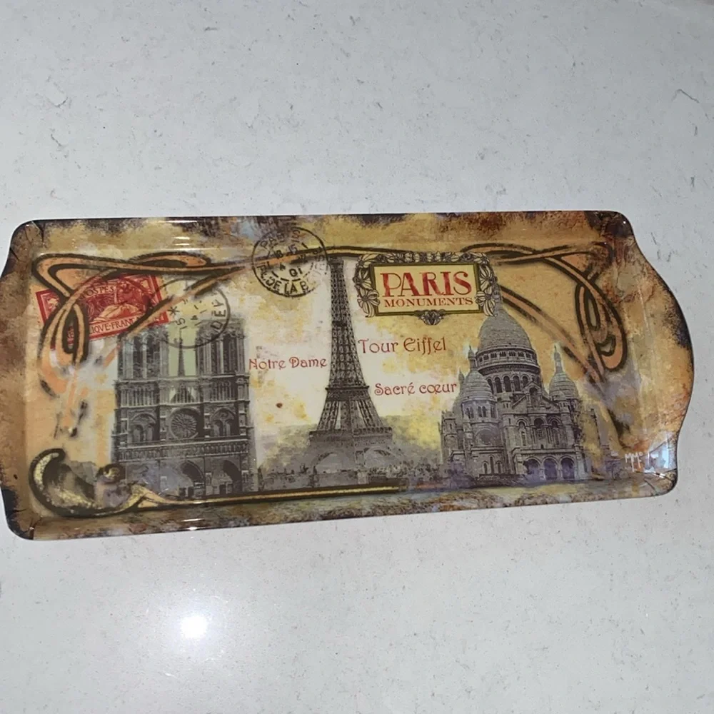 Paris Themed Brown Tray